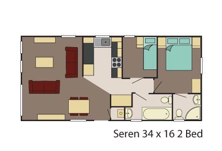 Seren 34x16 2 Bed layout